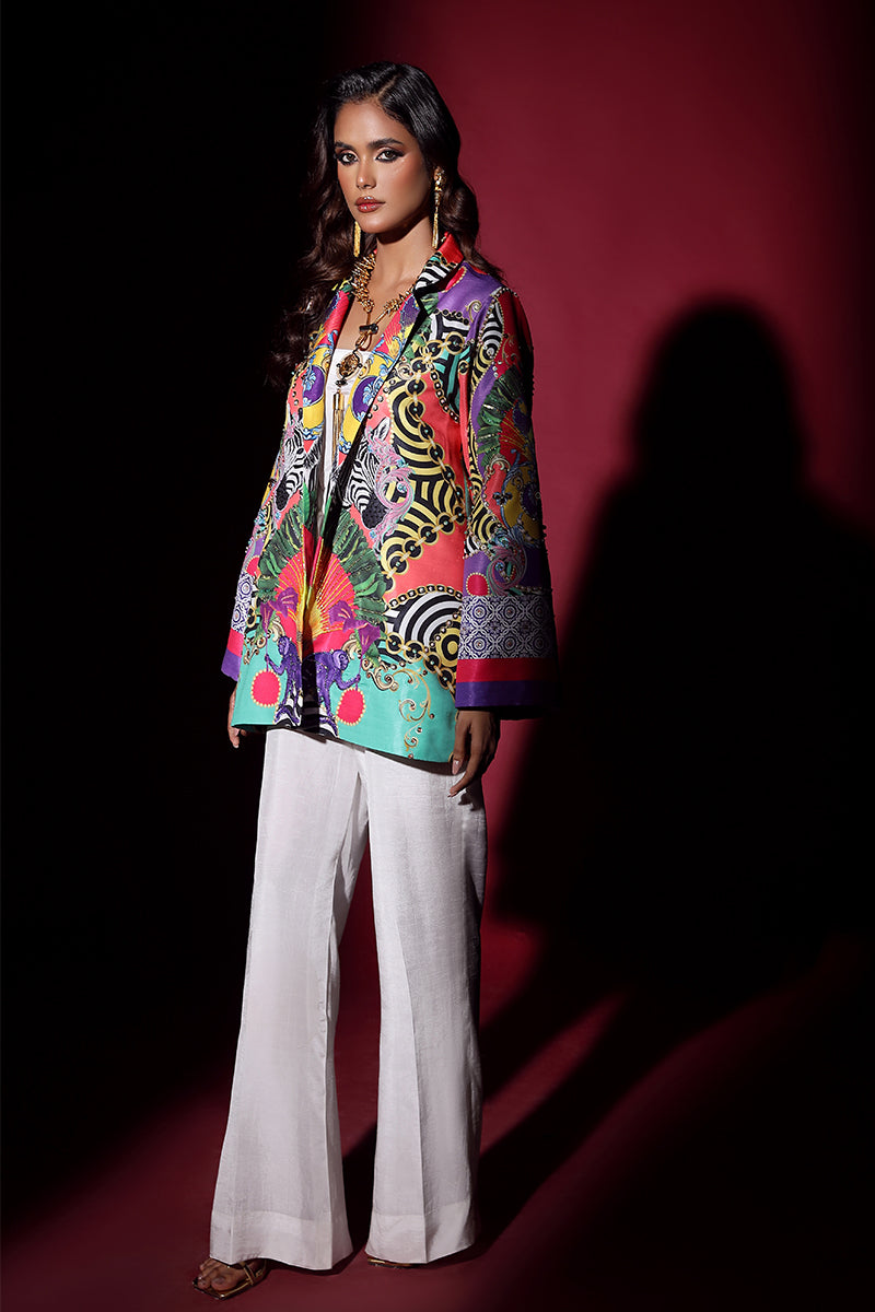 Wardha Saleem | Luxury Pret Fusion Wear | SAFARI JACKET WITH JUMPSUIT (2PC) by Wardha Saleem - Designer Dress - Type: Ladies Clothes - Available at Libayah - 100% Original