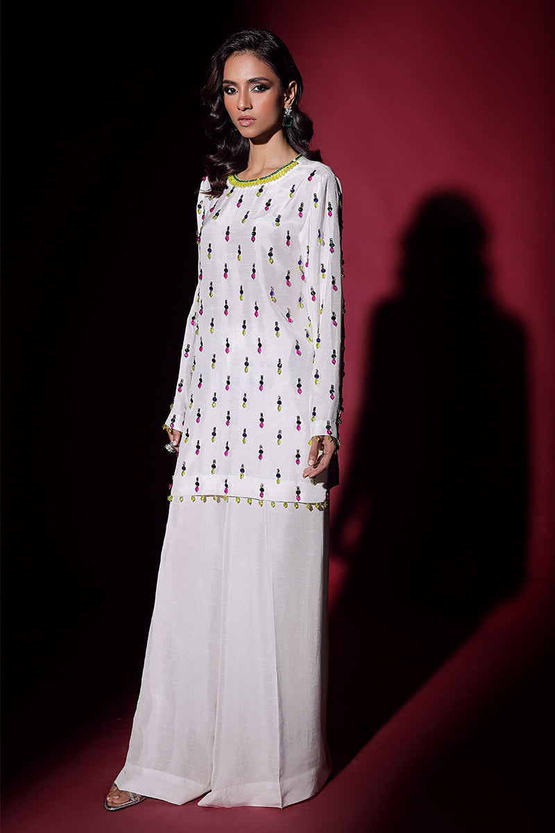 Wardha Saleem | Luxury Pret Fusion Wear | LUXURA (WHITE) CORD-SET (2PC) by Wardha Saleem - Designer Dress - Type: Ladies Clothes - Available at Libayah - 100% Original