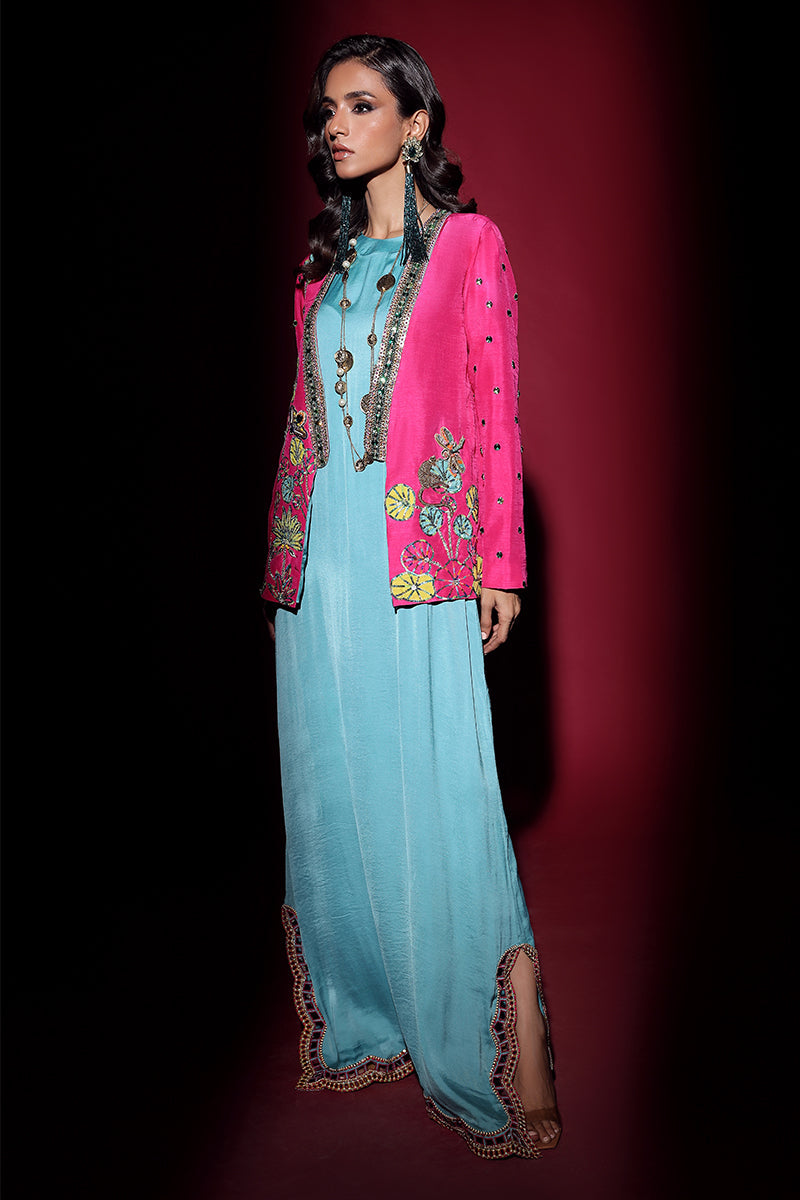 Wardha Saleem | Luxury Pret Fusion Wear | IVY JACKET WITH DRAPE (2PC) by Wardha Saleem - Designer Dress - Type: Ladies Clothes - Available at Libayah - 100% Original