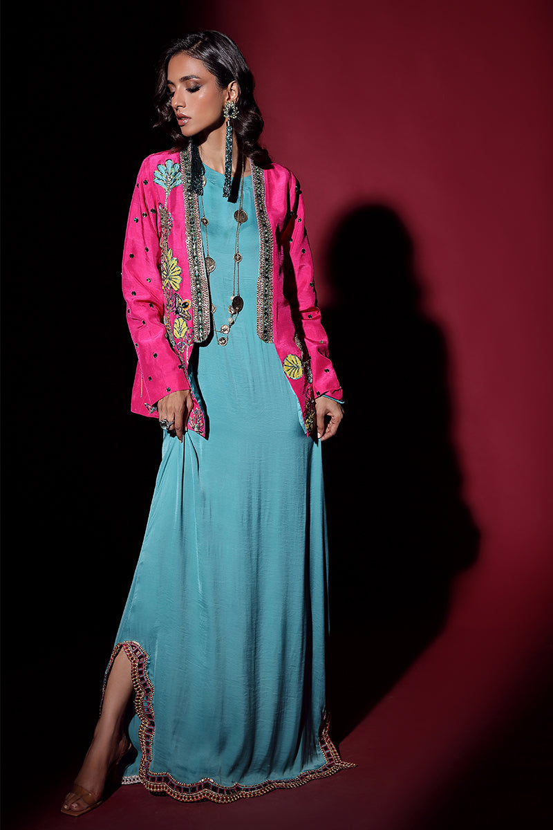 Wardha Saleem | Luxury Pret Fusion Wear | IVY JACKET WITH DRAPE (2PC) by Wardha Saleem - Designer Dress - Type: Ladies Clothes - Available at Libayah - 100% Original