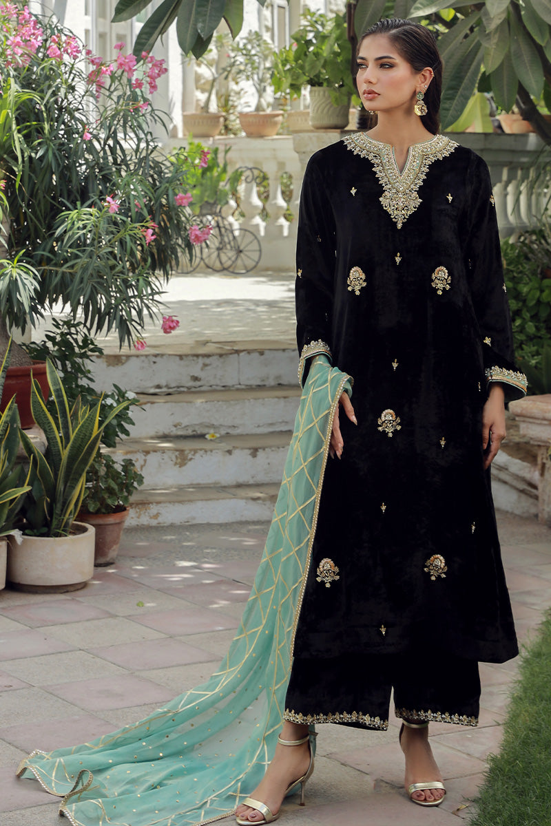 Sana Abbas | Velvet Formals | BLACK JADE by Sana Abbas - Designer Dress - Type: Ladies Clothes - Available at Libayah - 100% Original