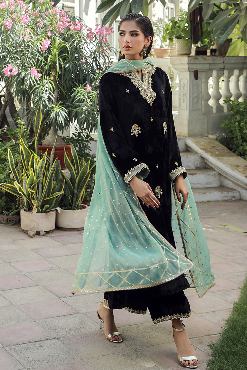 Sana Abbas | Velvet Formals | BLACK JADE by Sana Abbas - Designer Dress - Type: Ladies Clothes - Available at Libayah - 100% Original