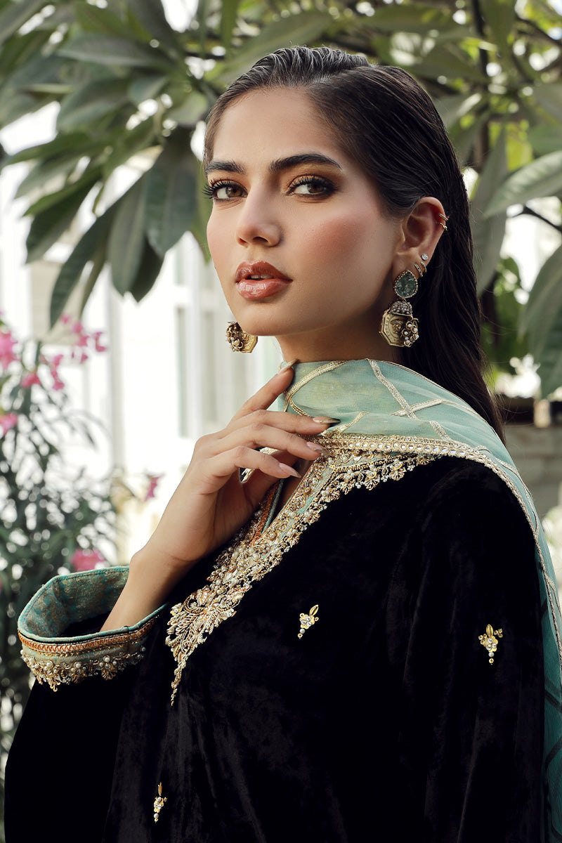 Sana Abbas | Velvet Formals | BLACK JADE by Sana Abbas - Designer Dress - Type: Ladies Clothes - Available at Libayah - 100% Original