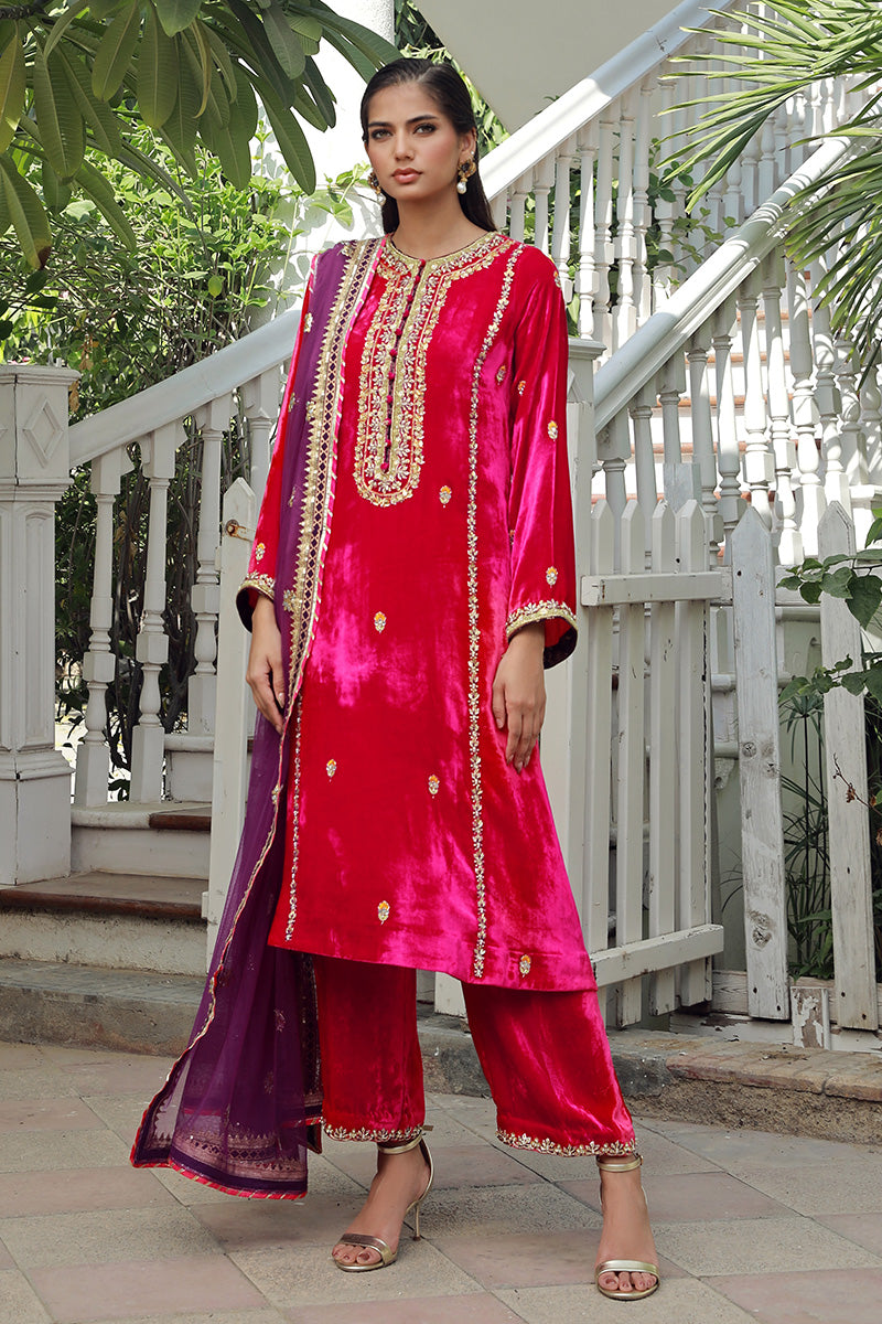 Sana Abbas | Velvet Formals | RUBY by Sana Abbas - Designer Dress - Type: Ladies Clothes - Available at Libayah - 100% Original