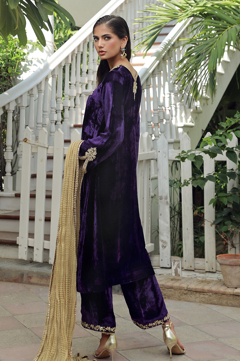 Sana Abbas | Velvet Formals | KANZITE by Sana Abbas - Designer Dress - Type: Ladies Clothes - Available at Libayah - 100% Original