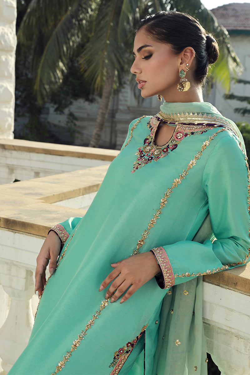Sana Abbas | Velvet Formals | AQUAMARINE by Sana Abbas - Designer Dress - Type: Ladies Clothes - Available at Libayah - 100% Original