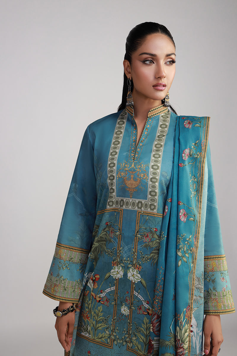 Shamaeel Ansari | Bagh e Bahar Lawn | Firoza bagh by Shamaeel Ansari - Designer Dress  - Type : Ladies Clothes - Available at Libayah - 100% Original 