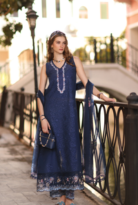 Noor by Saadia Asad | Eid Luxe Printkhaas 26 | D6 - A - Imperial Blue - Designer Dress - Type : Ladies Clothes - Available at Libayah - 100% Original