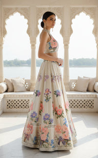 Threads and Motifs | Formal Outfits | Blouse With Printed Lehenga by Threads and Motifs - Designer Dress  - Type : Ladies Clothes - Available at Libayah - 100% Original 