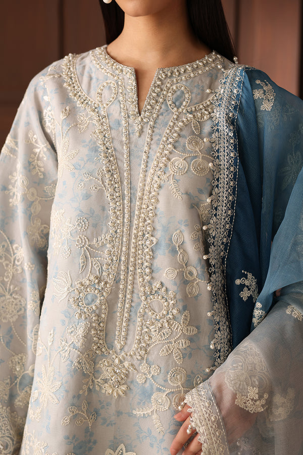 Baroque | Formals Collection | EMBROIDERED COTTON NET UF-4485 by Baroque - Designer Dress  - Type : Ladies Clothes - Available at Libayah - 100% Original 