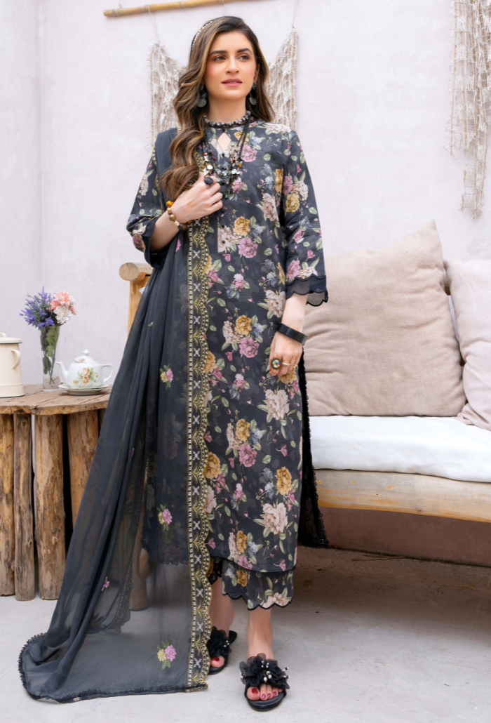 Humdum | Gardenia Lawn 24 | PLG 3 - D03 by HumDum - Designer Dress - Type: Ladies Clothes - Available at Libayah - 100% Original