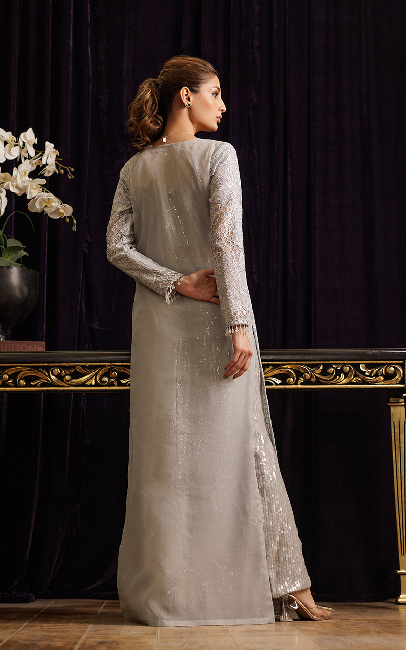 Threads and Motifs | Formal Dresses 25 | Organza Embroidered Jacket by Threads and Motifs - Designer Dress  - Type : Ladies Clothes - Available at Libayah - 100% Original 