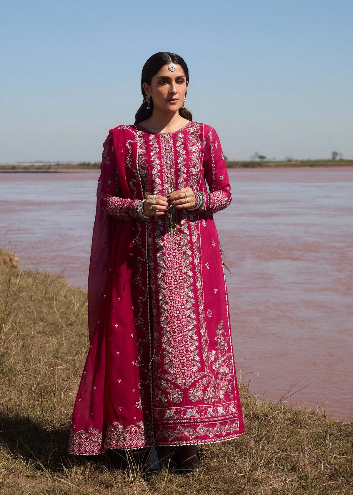 Hussain Rehar | Surkh Eid Pret'25 | Mehrunisa by Hussain Rehar - Designer Dress  - Type : Ladies Clothes - Available at Libayah - 100% Original 