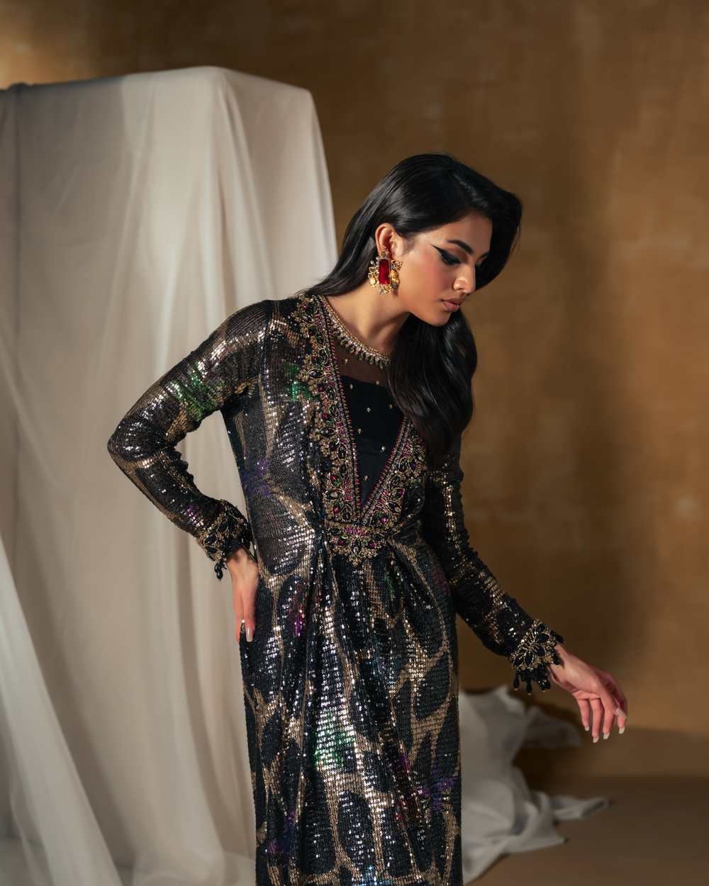 Vasal | Zyra Luxe Pret 26 | Midnight dazzle by Vasal - Designer Dress  - Type : Ladies Clothes - Available at Libayah - 100% Original 