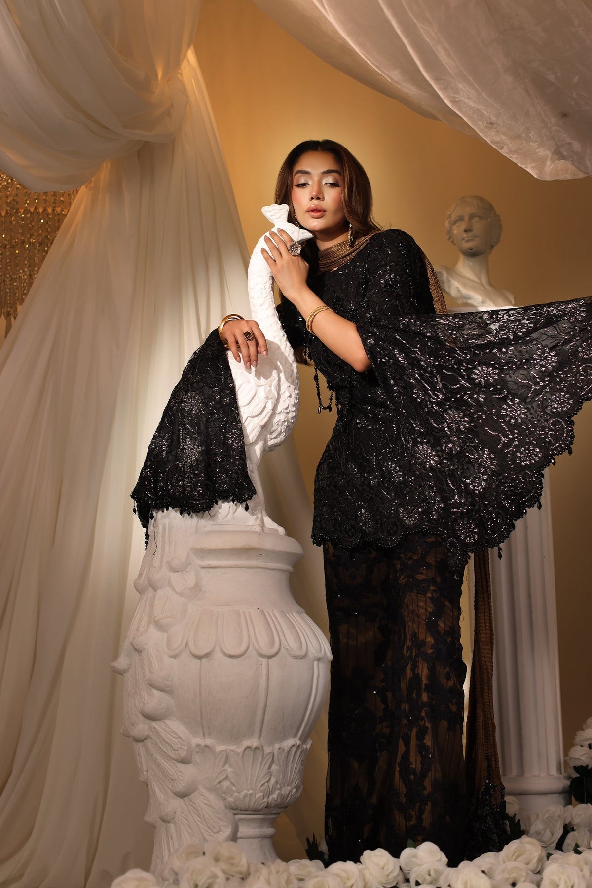 Musferah Saad | Casa Blance |Noir Symphony by Musferah Saad - Designer Dress  - Type : Ladies Clothes - Available at Libayah - 100% Original 
