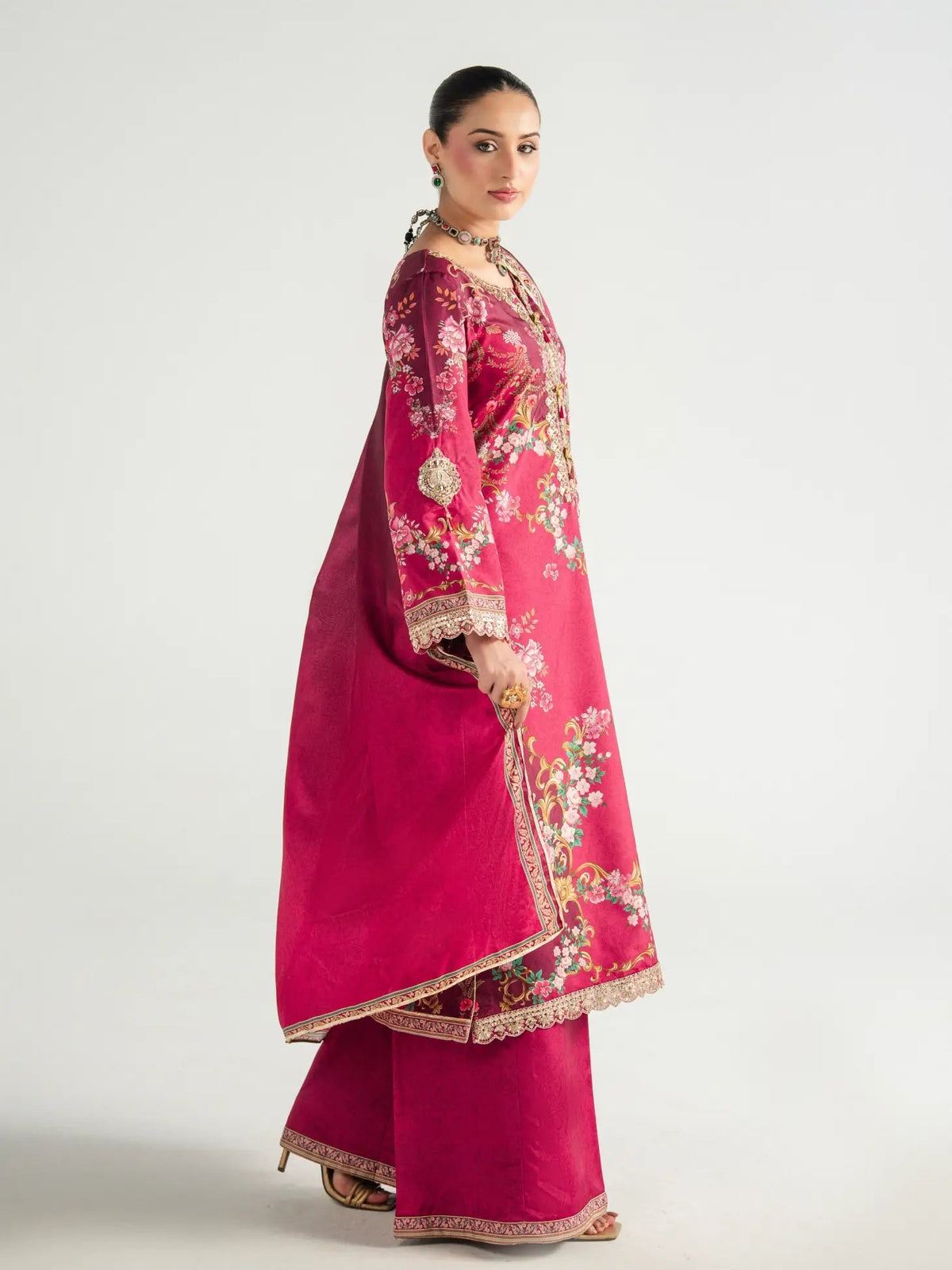Gulaal | Aira Printed Silk | Garnet Garden by Gulaal - Designer Dress  - Type : Ladies Clothes - Available at Libayah - 100% Original 