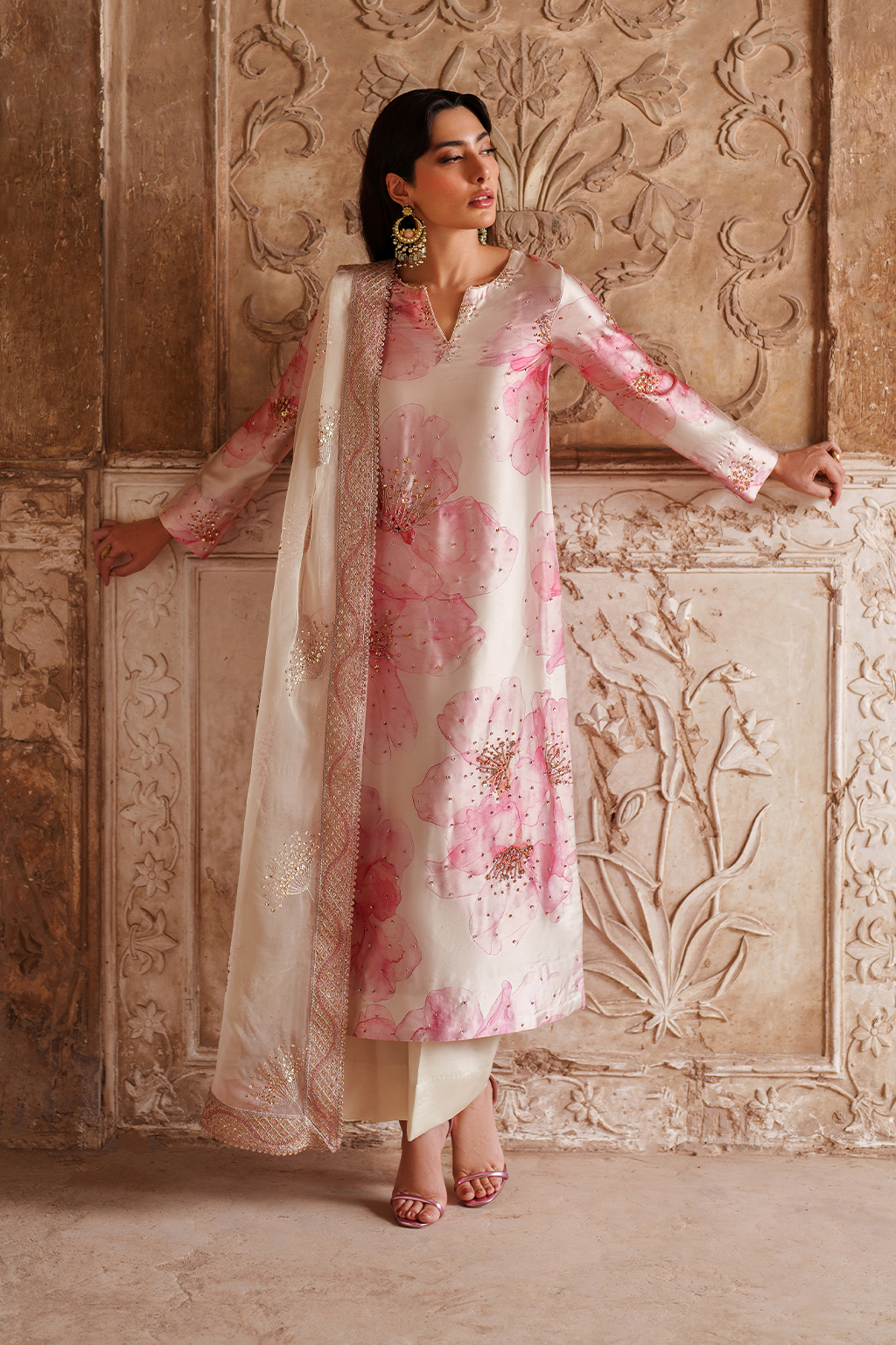 Iznik | Festive Formal | UE-547 Printed Charmeuse by Iznik - Designer Dress  - Type : Ladies Clothes - Available at Libayah - 100% Original 