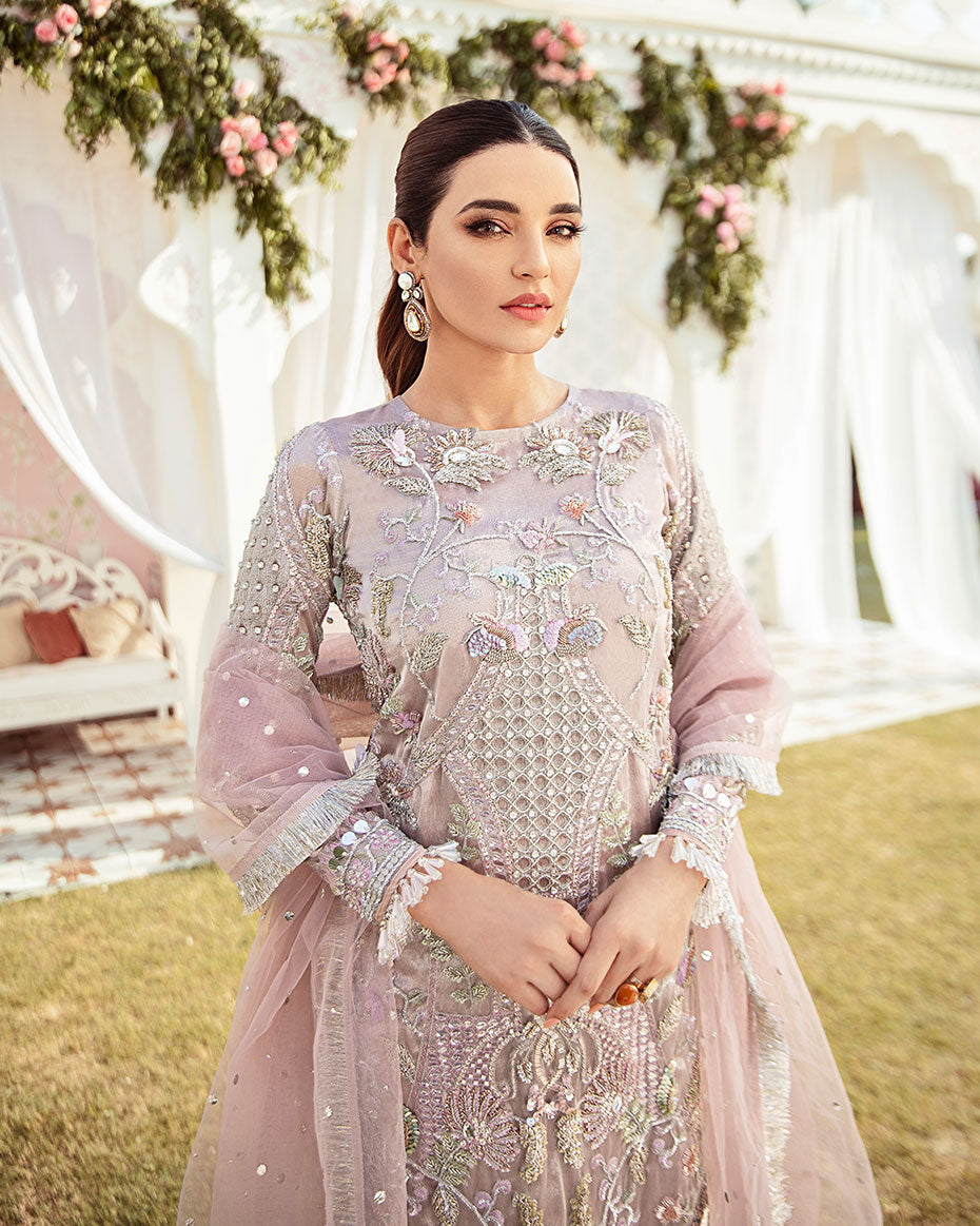 Gulaal | Wedding Formals | CLAIR EMBROIDERED NET 3-PIECE SUIT WS-05 by Gulaal - Designer Dress - Type: Ladies Clothes - Available at Libayah - 100% Original