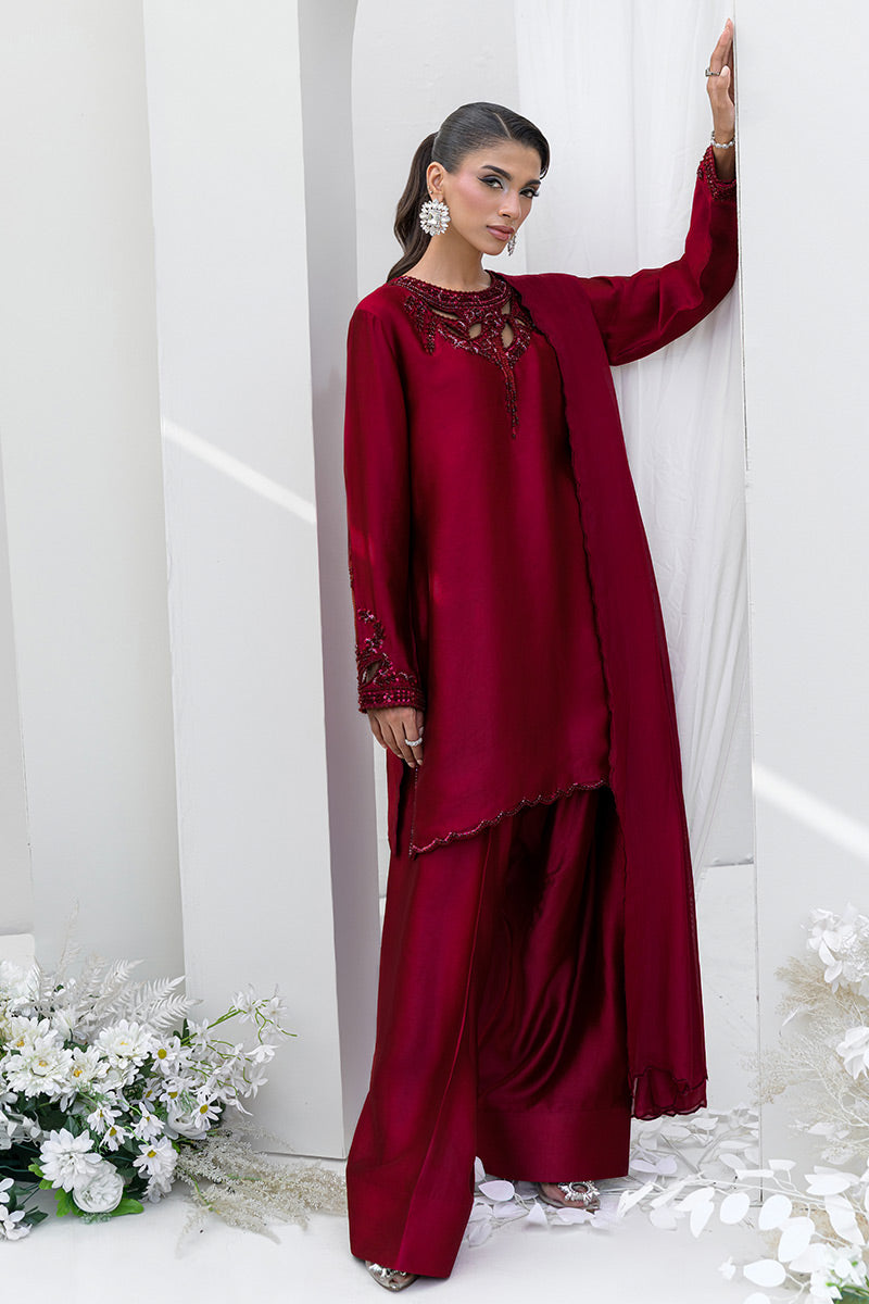 Chic Ophicial | Aarzu Luxe Pret | Ruby Veil by Chic Ophicial - Designer Dress  - Type : Ladies Clothes - Available at Libayah - 100% Original 