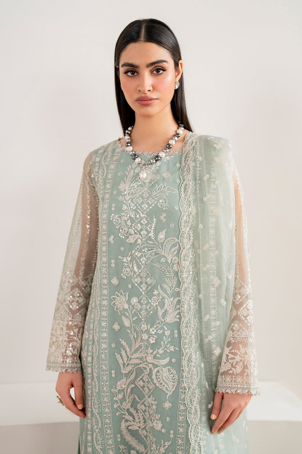 Baroque | Formals Collection | EMBROIDERED CHIFFON UF-680 by Baroque - Designer Dress  - Type : Ladies Clothes - Available at Libayah - 100% Original 