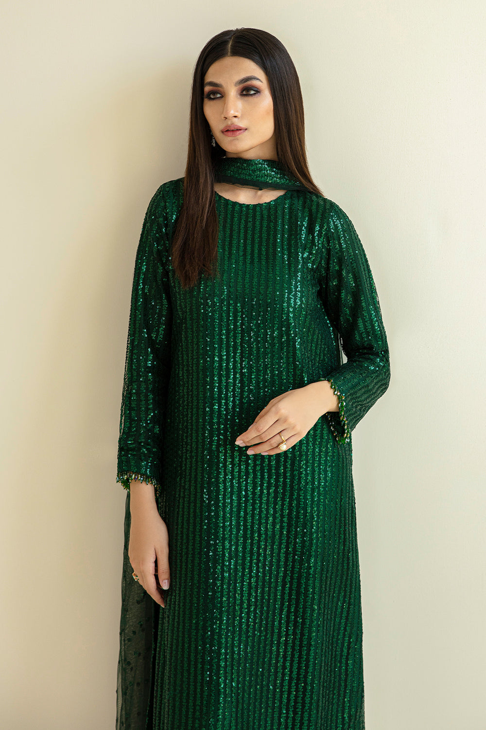 Baroque | Formals Collection | EMBROIDERED NET UF-386 by Baroque - Designer Dress  - Type : Ladies Clothes - Available at Libayah - 100% Original 