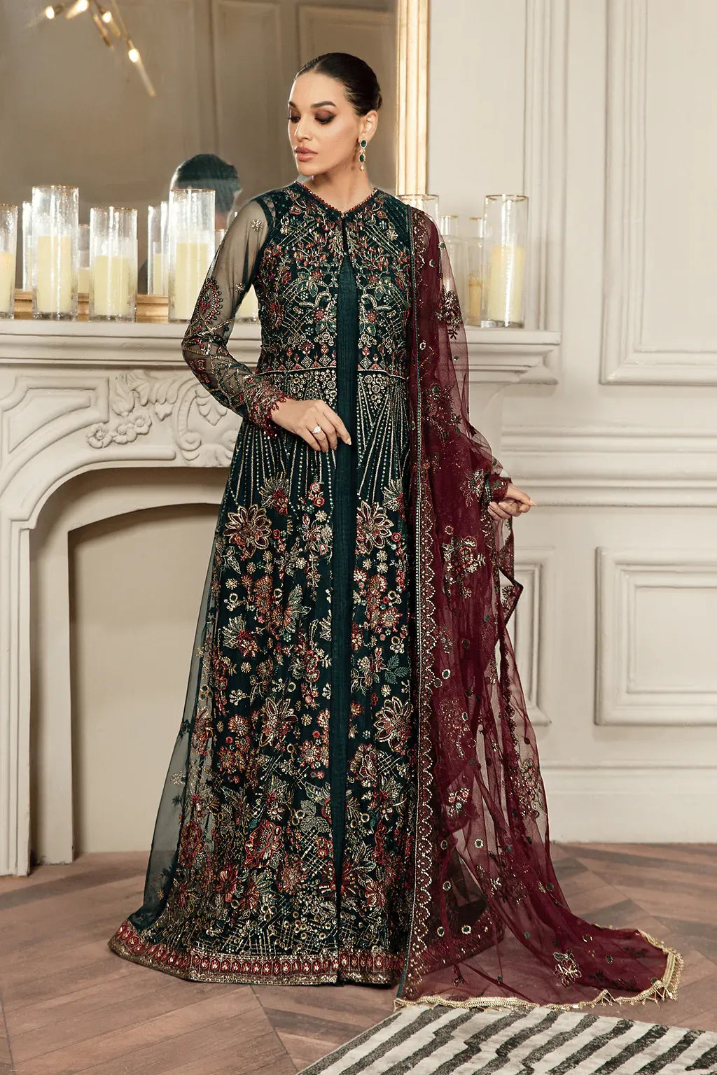 Zarif | Mehroz Formals | PINE GREEN by Zarif - Designer Dress - Type: Ladies Clothes - Available at Libayah - 100% Original
