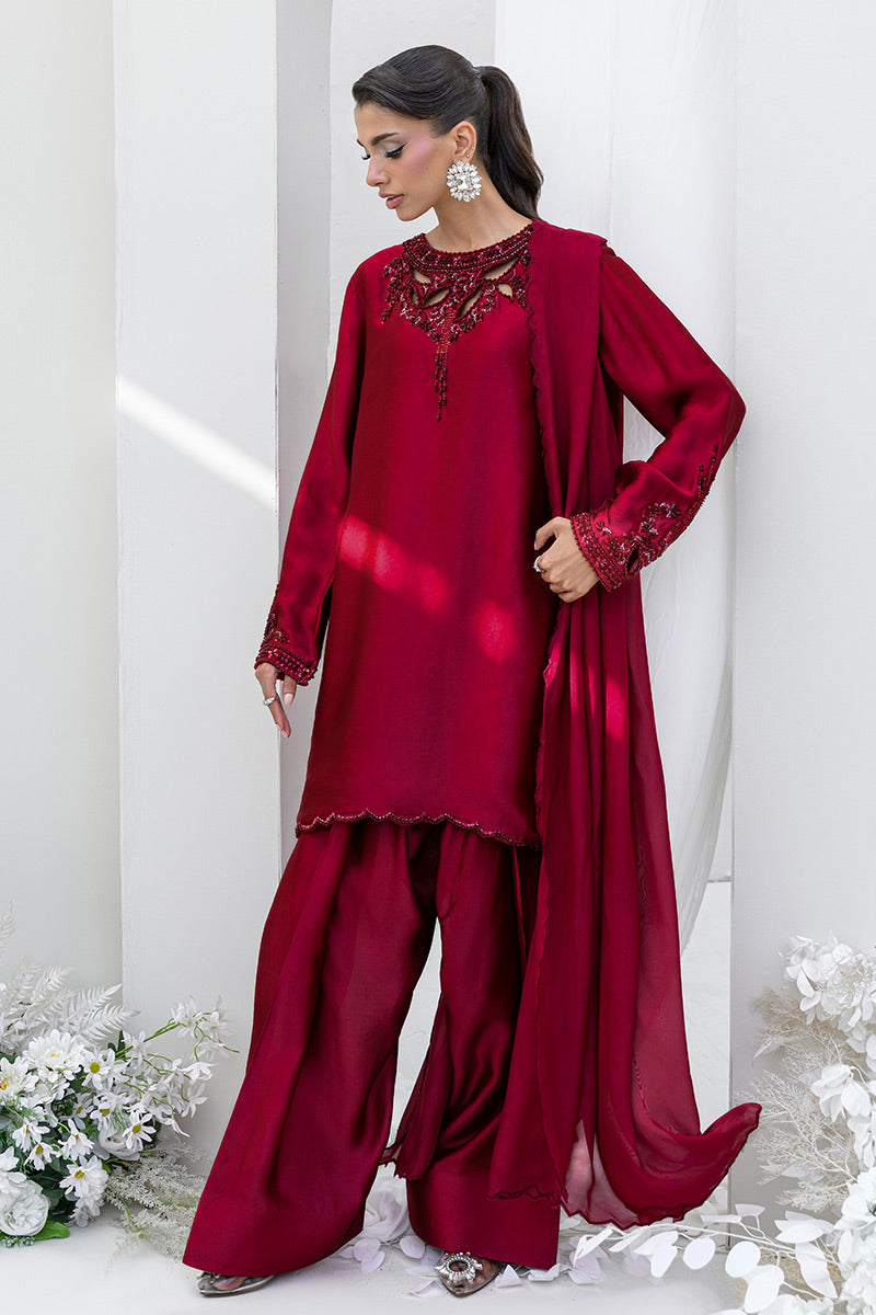 Chic Ophicial | Aarzu Luxe Pret | Ruby Veil by Chic Ophicial - Designer Dress  - Type : Ladies Clothes - Available at Libayah - 100% Original 