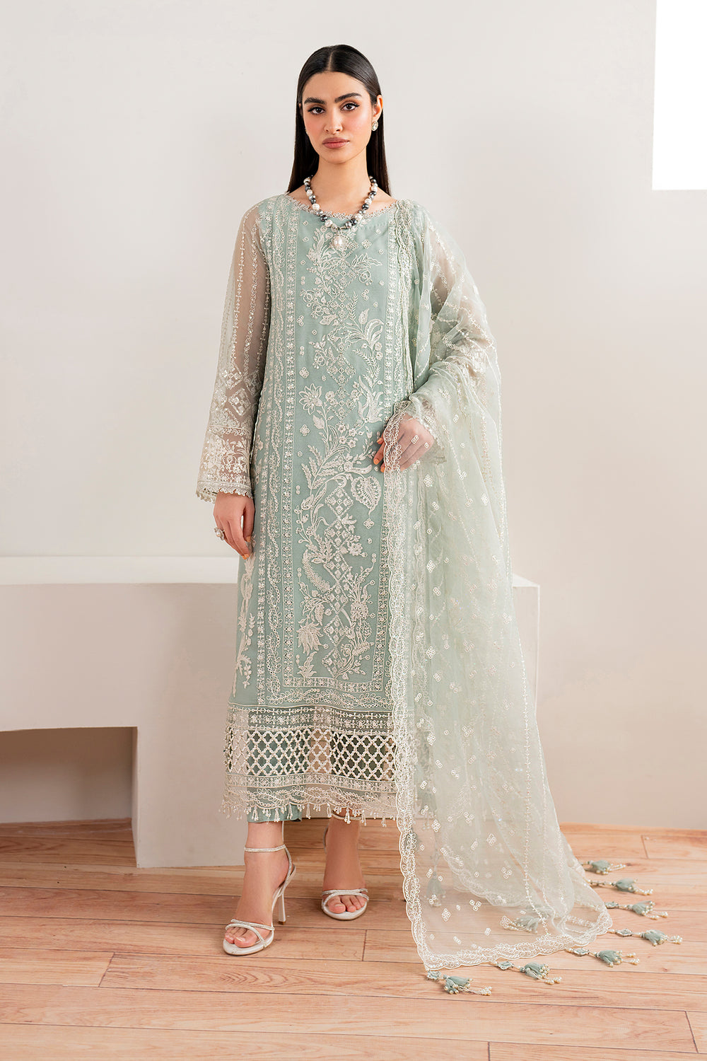 Baroque | Formals Collection | EMBROIDERED CHIFFON UF-680 by Baroque - Designer Dress  - Type : Ladies Clothes - Available at Libayah - 100% Original 