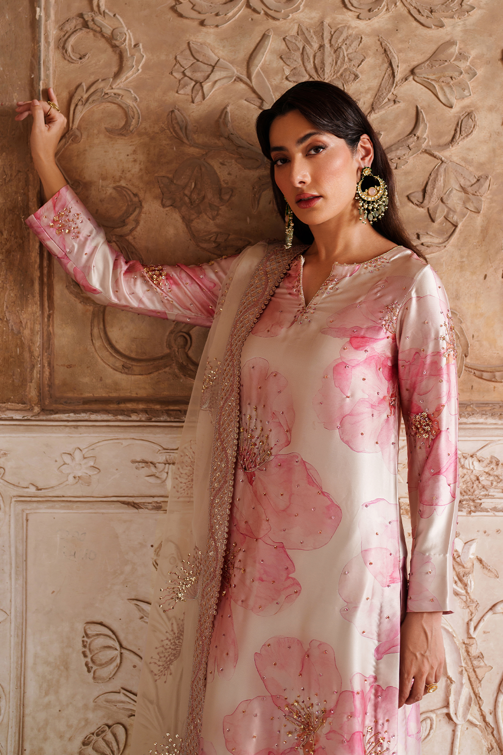 Iznik | Festive Formal | UE-547 Printed Charmeuse by Iznik - Designer Dress  - Type : Ladies Clothes - Available at Libayah - 100% Original 