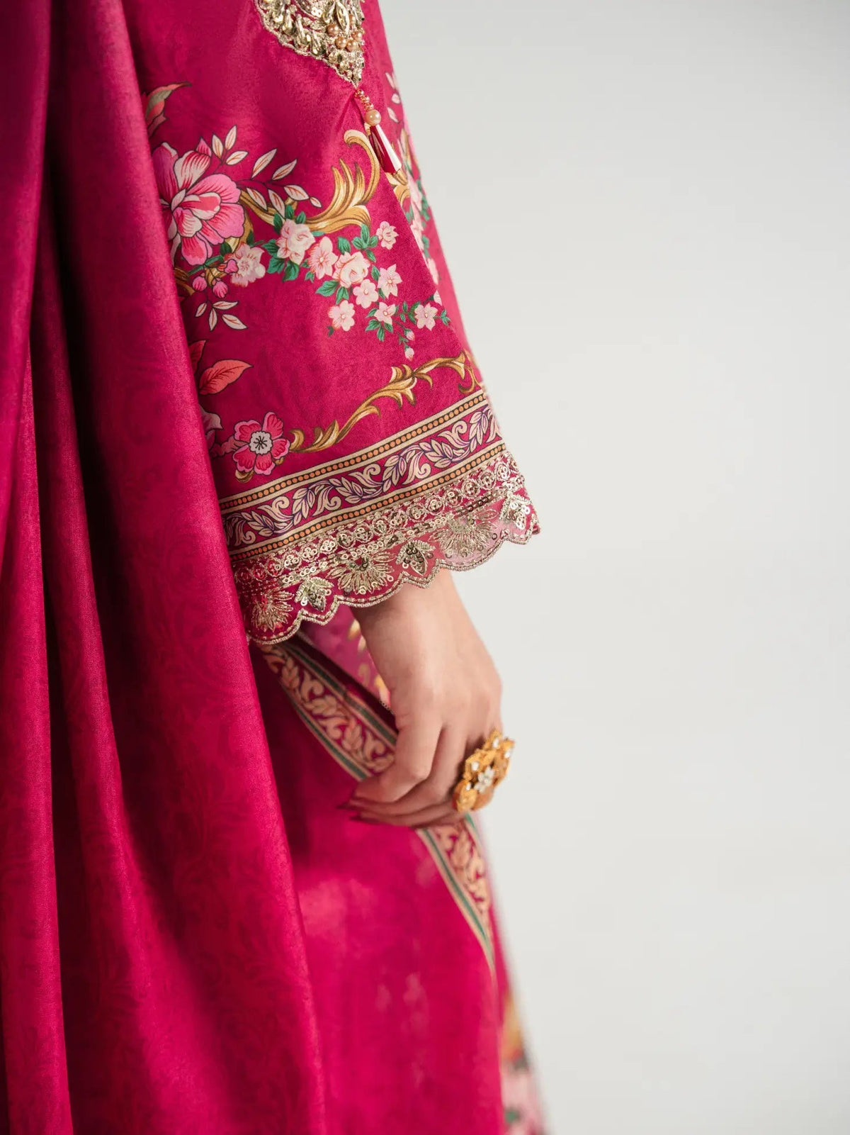 Gulaal | Aira Printed Silk | Garnet Garden by Gulaal - Designer Dress  - Type : Ladies Clothes - Available at Libayah - 100% Original 