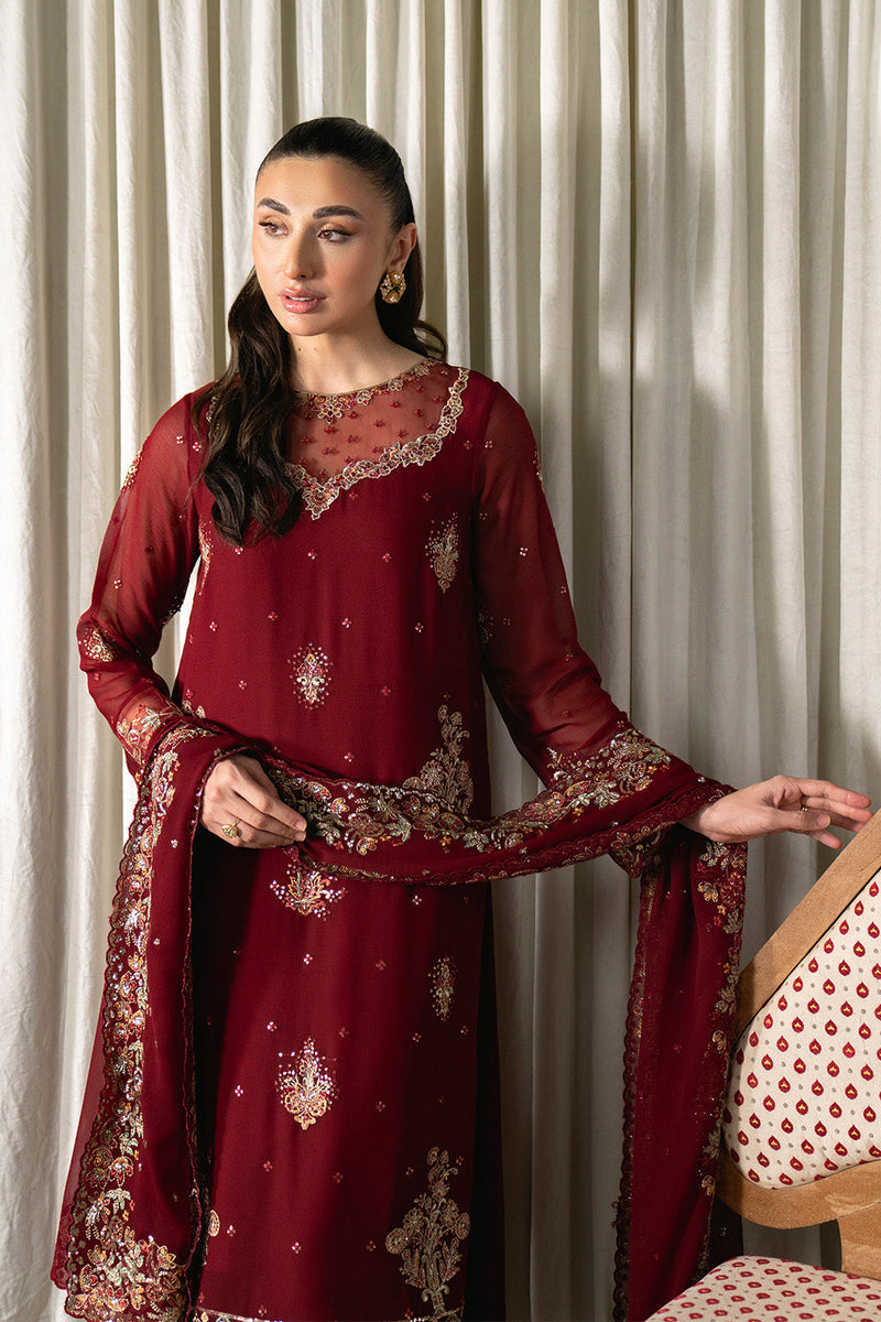 Neeshay | Ready to Wear Chiffon | RTW-CHFN-05 Red by Neeshay - Designer Dress  - Type : Ladies Clothes - Available at Libayah - 100% Original 