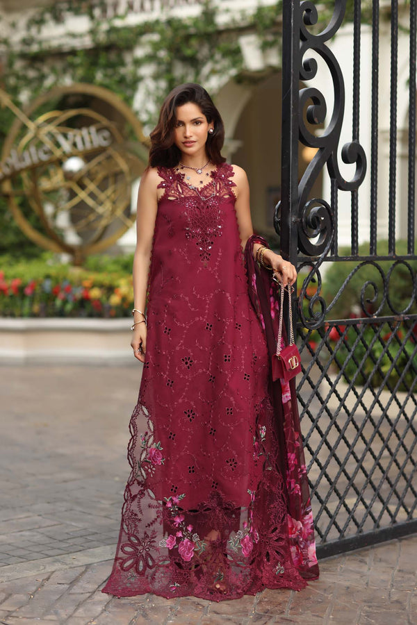 Noor by Saadia Asad | Eid Luxe Chikankari 26 | D3 -Bordeaux by Noor by Saadia Asad - Designer Dress  - Type : Ladies Clothes - Available at Libayah - 100% Original 