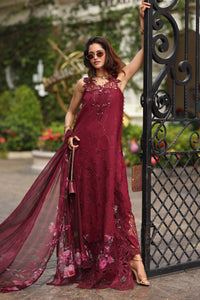 Noor by Saadia Asad | Eid Luxe Chikankari 26 | D3 -Bordeaux by Noor by Saadia Asad - Designer Dress  - Type : Ladies Clothes - Available at Libayah - 100% Original 