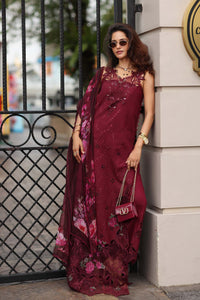 Noor by Saadia Asad | Eid Luxe Chikankari 26 | D3 -Bordeaux by Noor by Saadia Asad - Designer Dress  - Type : Ladies Clothes - Available at Libayah - 100% Original 
