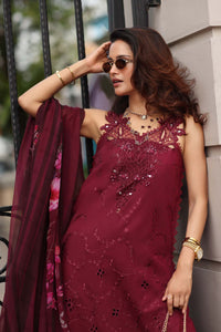 Noor by Saadia Asad | Eid Luxe Chikankari 26 | D3 -Bordeaux by Noor by Saadia Asad - Designer Dress  - Type : Ladies Clothes - Available at Libayah - 100% Original 