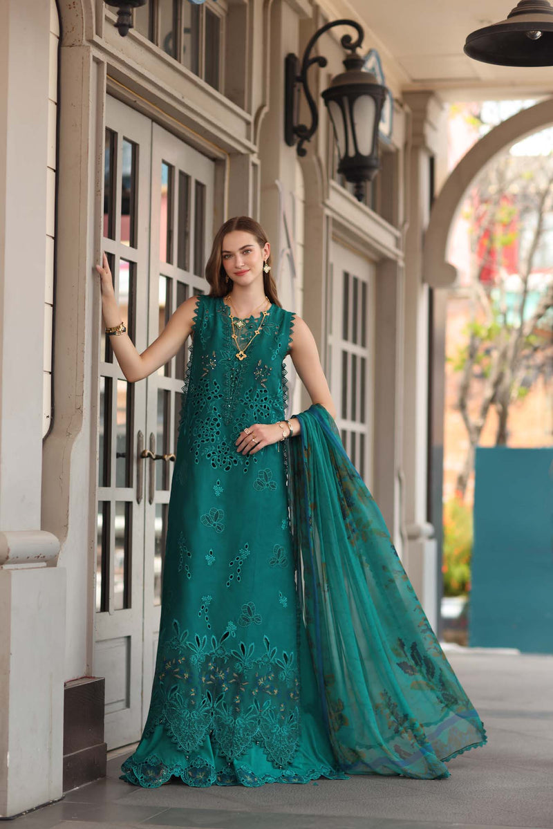 Noor by Saadia Asad | Eid Luxe Chikankari 26 | D1 - Malachite Green by Noor by Saadia Asad - Designer Dress  - Type : Ladies Clothes - Available at Libayah - 100% Original 