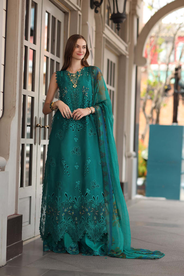 Noor by Saadia Asad | Eid Luxe Chikankari 26 | D1 - Malachite Green by Noor by Saadia Asad - Designer Dress  - Type : Ladies Clothes - Available at Libayah - 100% Original 