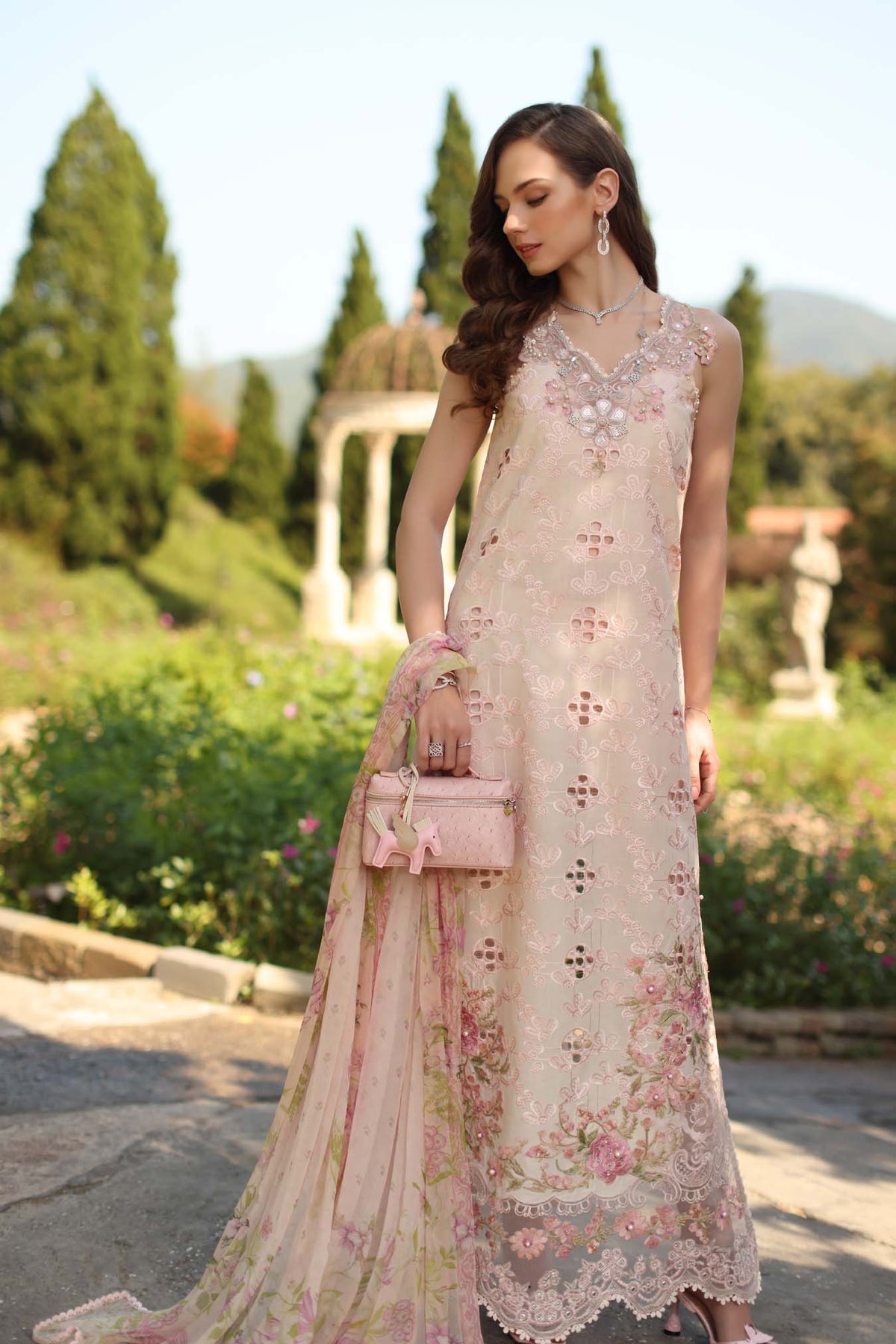 Saadia Asad | Luxury Eid Schiffli Laserkari 26 | D7 - A - Florine by Saadia Asad - Designer Dress  - Type : Ladies Clothes - Available at Libayah - 100% Original 