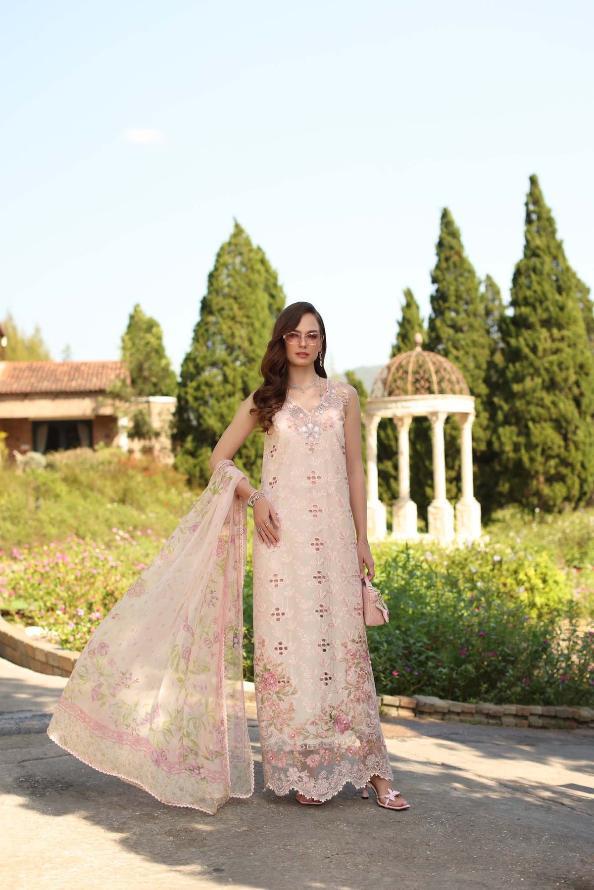 Saadia Asad | Luxury Eid Schiffli Laserkari 26 | D7 - A - Florine by Saadia Asad - Designer Dress  - Type : Ladies Clothes - Available at Libayah - 100% Original 