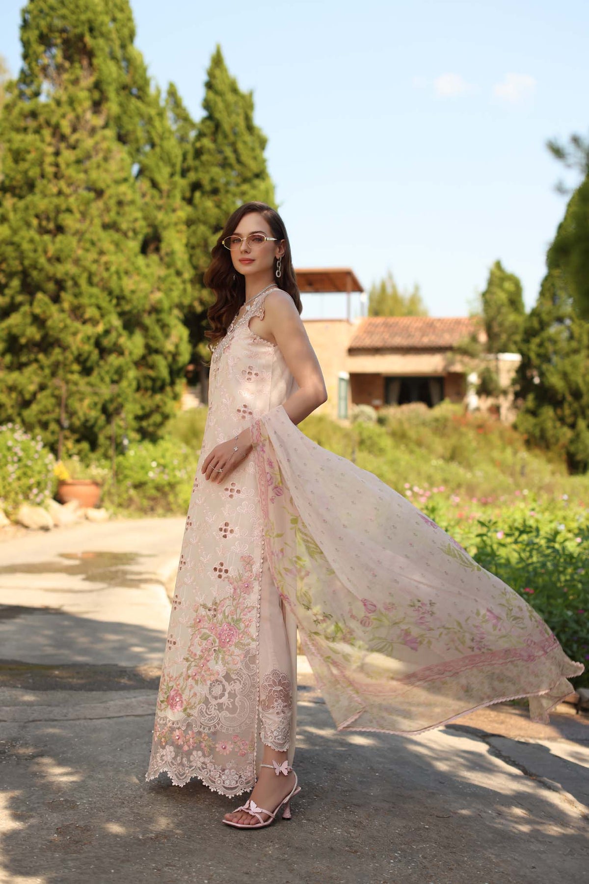 Saadia Asad | Luxury Eid Schiffli Laserkari 26 | D7 - A - Florine by Saadia Asad - Designer Dress  - Type : Ladies Clothes - Available at Libayah - 100% Original 