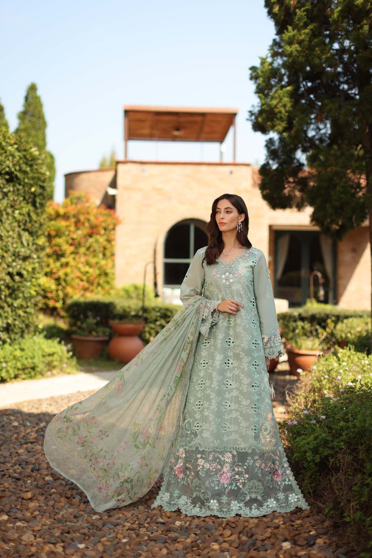 Saadia Asad | Luxury Eid Schiffli Laserkari 26 | D7 - B - Florine by Saadia Asad - Designer Dress  - Type : Ladies Clothes - Available at Libayah - 100% Original 
