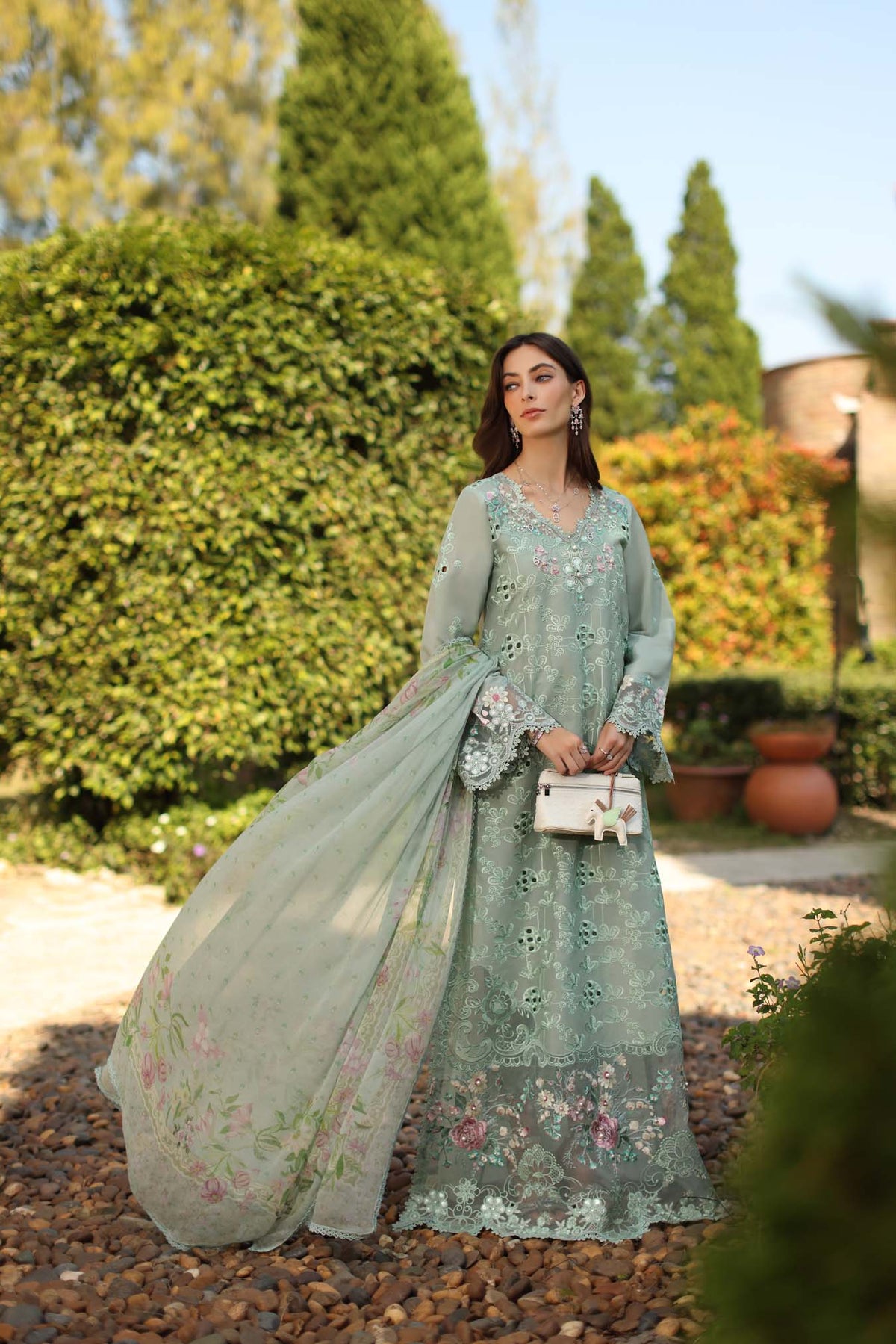 Saadia Asad | Luxury Eid Schiffli Laserkari 26 | D7 - B - Florine by Saadia Asad - Designer Dress  - Type : Ladies Clothes - Available at Libayah - 100% Original 