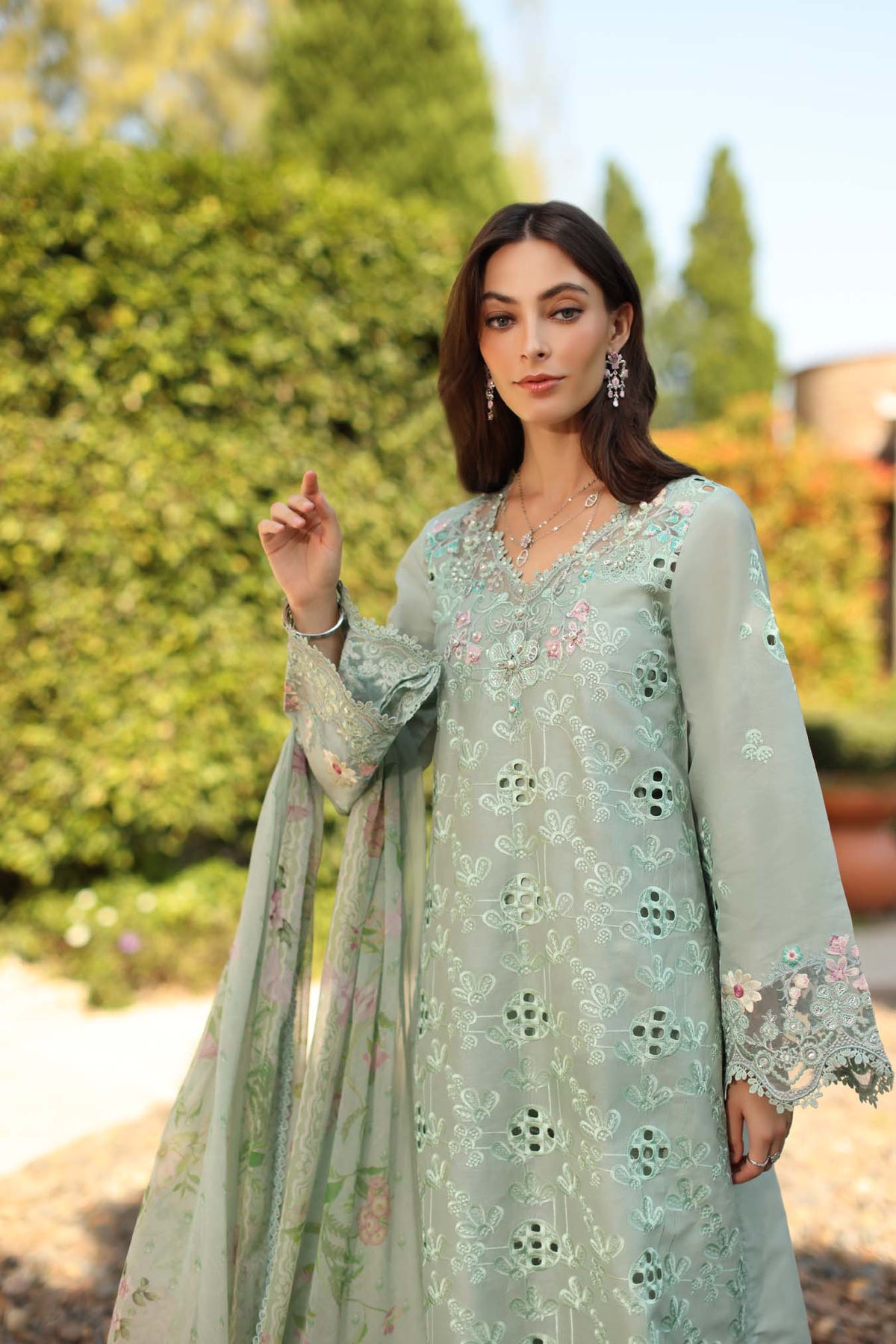 Saadia Asad | Luxury Eid Schiffli Laserkari 26 | D7 - B - Florine by Saadia Asad - Designer Dress  - Type : Ladies Clothes - Available at Libayah - 100% Original 