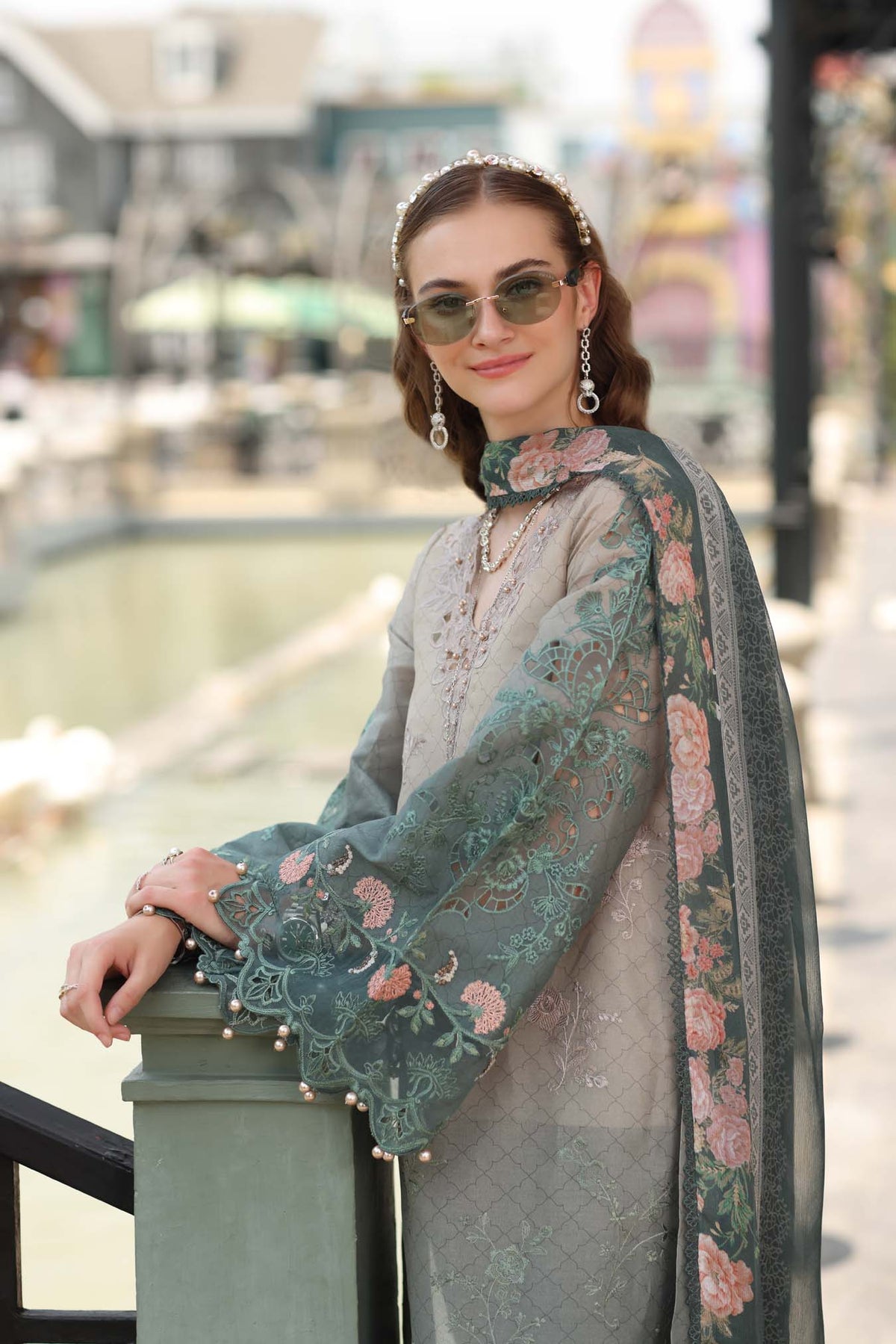 Noor by Saadia Asad | Eid Luxe Chikankari 26 | D4 - Smoke Zinc by Noor by Saadia Asad - Designer Dress  - Type : Ladies Clothes - Available at Libayah - 100% Original 