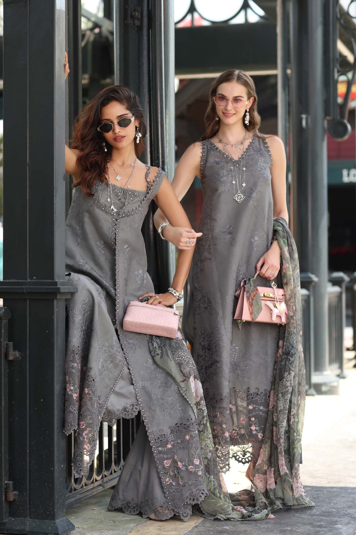 Noor by Saadia Asad | Eid Luxe Chikankari 26 | D9 - Shadow Grey by Noor by Saadia Asad - Designer Dress  - Type : Ladies Clothes - Available at Libayah - 100% Original 