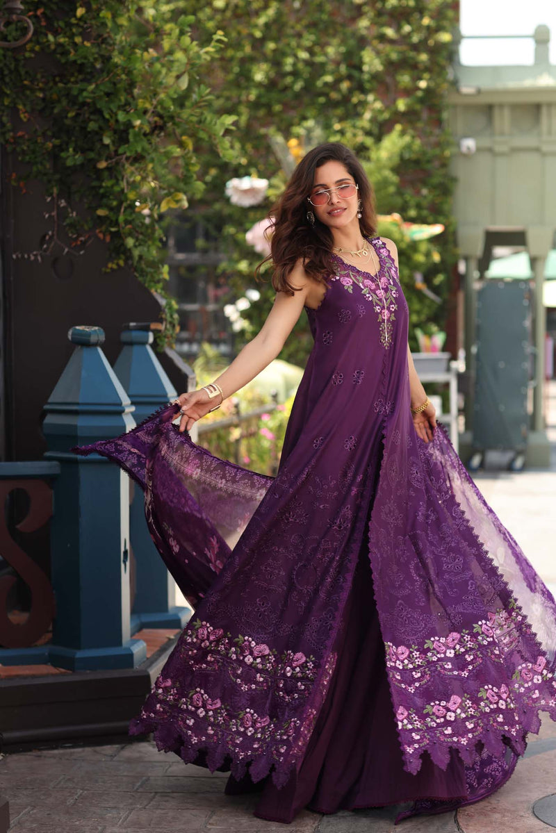 Noor by Saadia Asad | Eid Luxe Chikankari 26 | D7 - Aubergine Bloom by Noor by Saadia Asad - Designer Dress  - Type : Ladies Clothes - Available at Libayah - 100% Original 