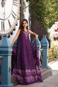 Noor by Saadia Asad | Eid Luxe Chikankari 26 | D7 - Aubergine Bloom by Noor by Saadia Asad - Designer Dress  - Type : Ladies Clothes - Available at Libayah - 100% Original 