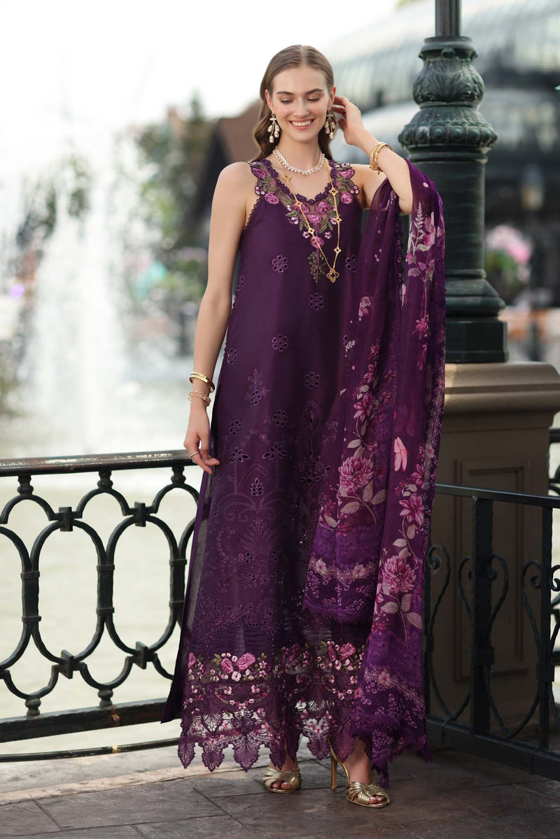 Noor by Saadia Asad | Eid Luxe Chikankari 26 | D7 - Aubergine Bloom by Noor by Saadia Asad - Designer Dress  - Type : Ladies Clothes - Available at Libayah - 100% Original 