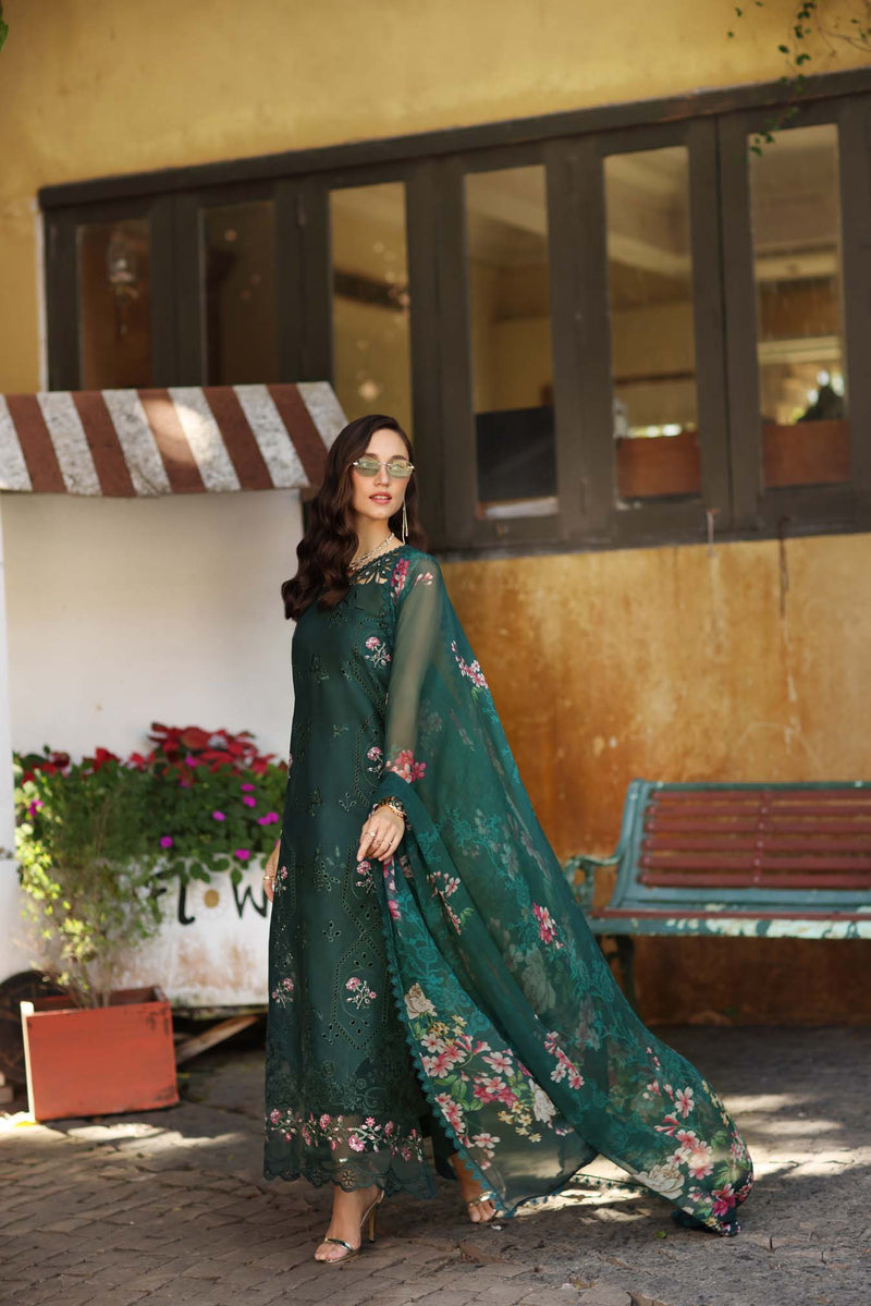 Noor by Saadia Asad | Luxury Eid Schiffli Laserkari 26 | D11 - Emerald Jewel by Noor by Saadia Asad - Designer Dress  - Type : Ladies Clothes - Available at Libayah - 100% Original 