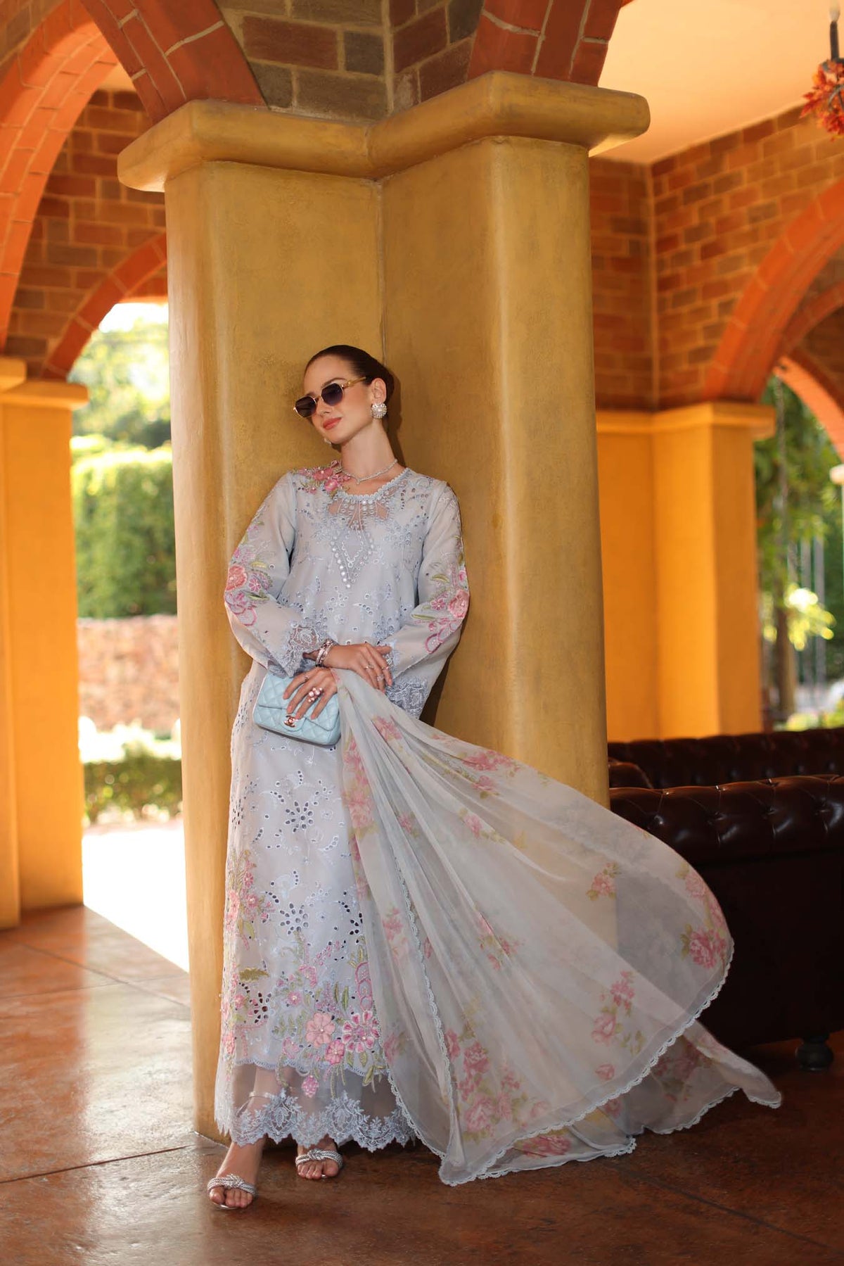 Saadia Asad | Luxuru Eid Schiffli Laserkari 26 | D10 - B - Roselle by Saadia Asad - Designer Dress  - Type : Ladies Clothes - Available at Libayah - 100% Original 